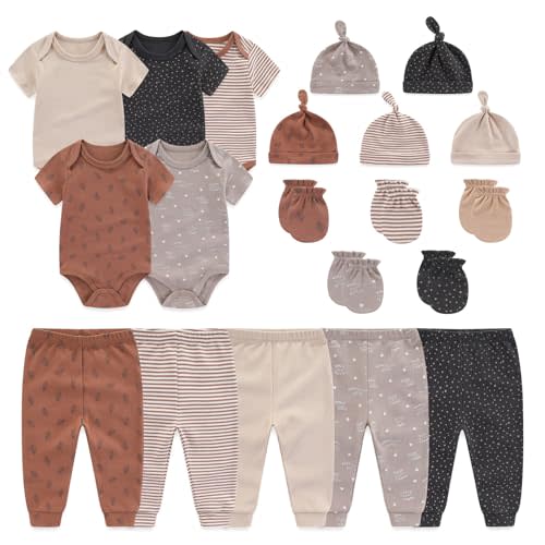 JELYLOVE Unisex Baby Boy Girl Bodysuits Sets 20 pack Cotton Casual New born Clothes Comfort Infant Outfit Essentials