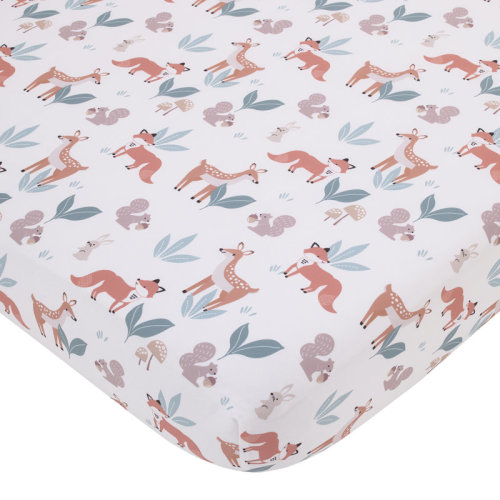 Redwood Rover Little Love by NoJo Woodland Meadow Mauldin Fitted Crib Sheet | Wayfair