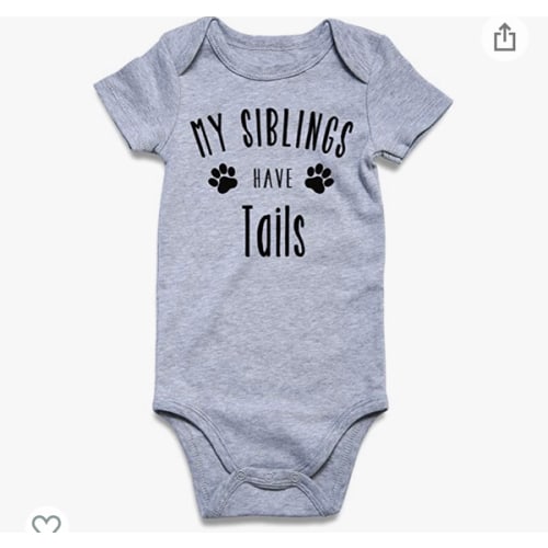 Amazon.com: BFUSTYLE Child Baby Boy Girl Unisex Announcement Onesie My Siblings Have Tails Print Short Sleeve Winter Pregnancy Reveal Romper Shower Gift Pure Gray Bodysuit Bulk Newborn 0-3 Months: Clothing, Shoes & Jewelry