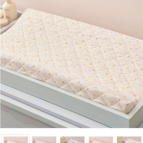 Daisy Changing Pad Cover - Peach