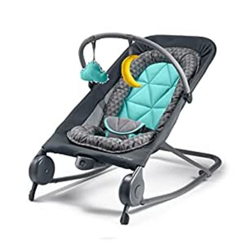 Amazon.com : Summer 2-in-1 Bouncer & Rocker Duo (Gray and Teal) Convenient and Portable Rocker and Bouncer for Babies Includes Soft Toys and Soothing Vibrations : Baby