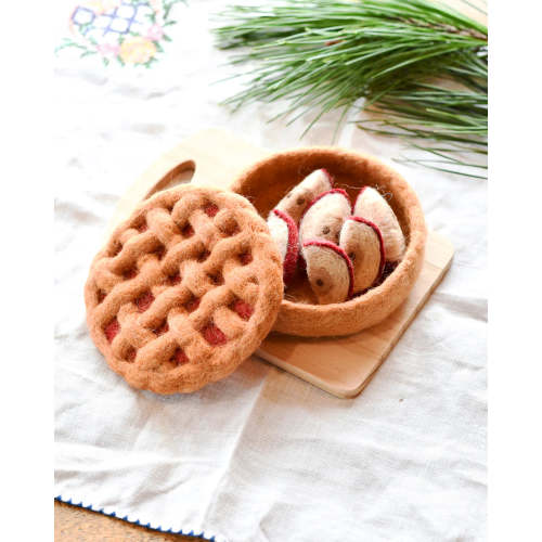 tara treasures felt apple pie felt play food set