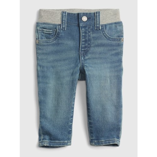 Baby Knit-Denim Slim Jeans in light wash, size: 6-12 M