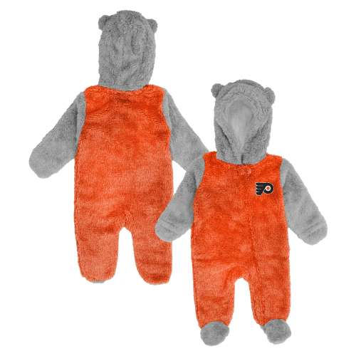Philadelphia Flyers Newborn & Infant Game Nap Teddy Fleece Bunting Full-Zip Sleeper - Orange