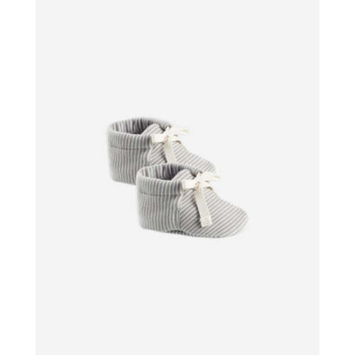 Baby Booties || Blue Micro Stripe