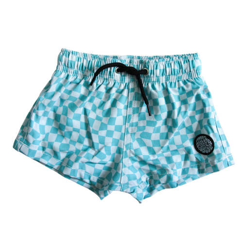 Light Blue Checkered Swim trunks