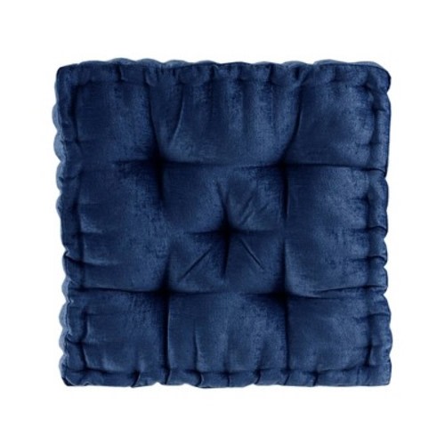 20"x20" Oversize Diah Poly Chenille Square Floor Pillow - Intelligent Design, Color: Navy