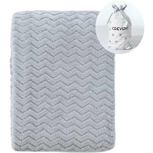 CREVENT 30''X40'' Soft Cozy Warm Baby Blankets for Boys Girls Solid Color - All Season Use - Newborn Essentials (Wave Grey)
