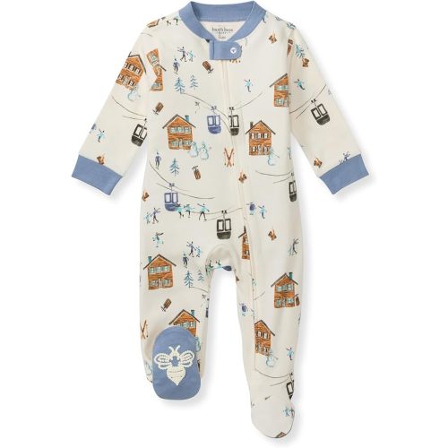 Burt's Bees Baby Boys' Sleep and Play Pjs, 100% Organic Cotton One-piece Zip Front Romper Jumpsuit Pajamas
