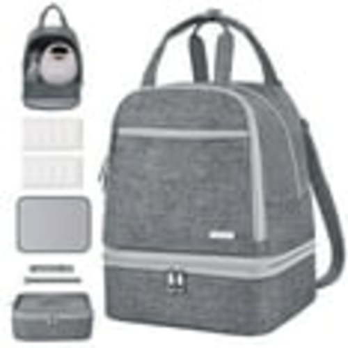Breast Pump Bag, Spectra Pump Backpack, Pumping Bag for Working Mom, Compatible with Spectra S1, S2, Grey