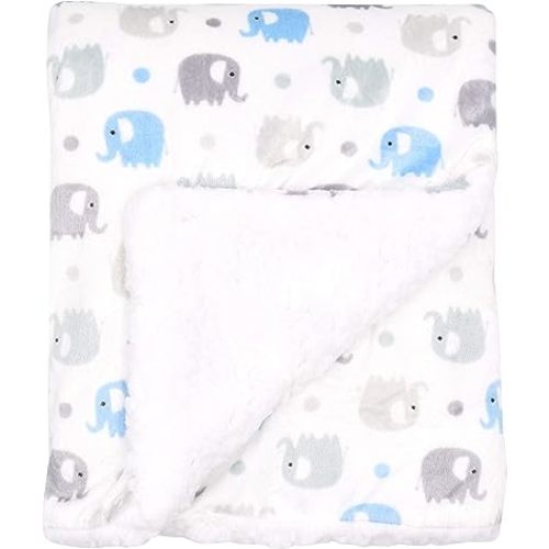 Amazon.com: EVERYDAY KIDS Large Ultra Soft Gray and Blue Elephant Minky Baby Blanket for Boys Mink and Sherpa Toddler and Baby Boy Blanket Measures 30 x 40”; Trendy Animal Elephant Baby Nursery Decor : Baby