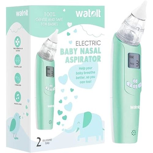 Baby Nasal Aspirator - Electric Nose Suction for Baby - Automatic Booger Sucker for Infants - Battery Powered Snot Mucus Remover for Kids Toddlers