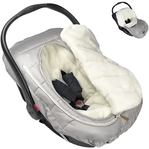 Car Seat Cover+Carseat Bunting Bag Intergrated into 1,Waterproof Anti-Cold Winter Bassinet Stroller Car seat Sleeping Bag for Infant,0-12M