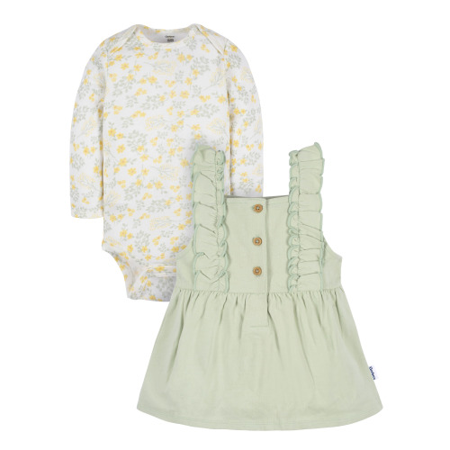 Gerber Baby Girl Jumper and Bodysuit Outfit Set, Sizes 0/3 Months - 2T