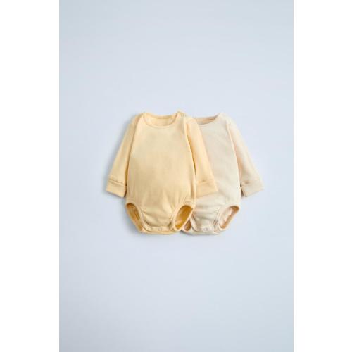 PACK OF TWO ADJUSTABLE RIB BODYSUITS - Yellow | ZARA United States