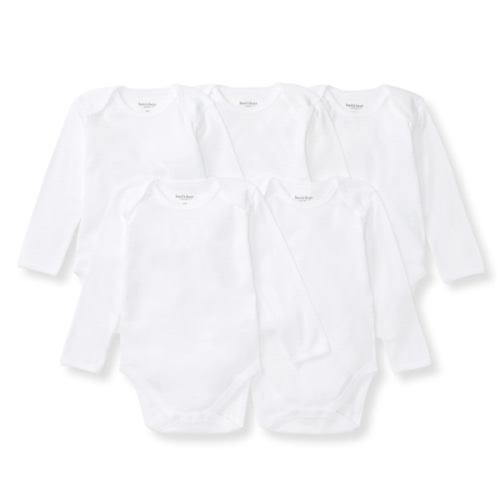 Burt’s Bees Baby Essentials Organic Long Sleeve Baby Bodysuits, Size 0-3 Months