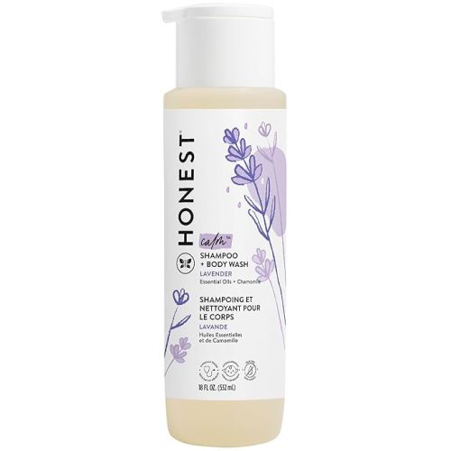 The Honest Company 2-in-1 Cleansing Shampoo + Body Wash | Gentle for Baby | Naturally Derived, Tear-free, Hypoallergenic | Lavender Calm, 18 fl oz - 18 Fl Oz (Pack of 1)