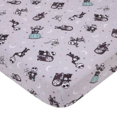 Nojo Disney Nightmare Before Christmas Gray, Black, White, And Blue, Jack Skellington Super Soft Nursery Fitted Crib Sheet