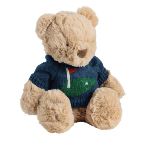 Birdie Bear Plush Pal | Weighted Bear with Knit Sweater | Mud Pie