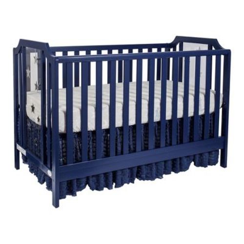 TopComfy Cribs Celeste 3-in-1 Convertible Island Crib, Starry Acrylic Panel Design for Modern Nursery, Blue, 53.5"*30.25"*37.5"