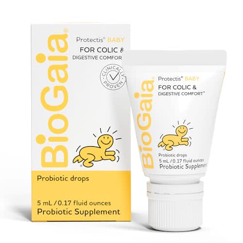 BioGaia Protectis Baby Probiotic Drops | Baby Essentials for Colic & Gas Relief | Safe for Newborns | Ease Crying, Fussing, Colic, Gas, Spit-ups & Constipation | No Dairy, Soy & Gluten | 5mL