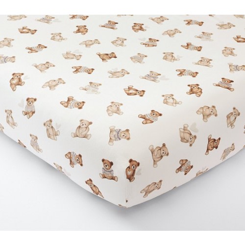 Teddy Bear Organic Crib Fitted Sheet | Pottery Barn Kids