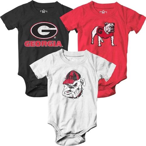 Wes and Willy Baby College Team 3 Pack of Cotton Rompers