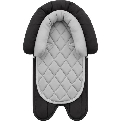 Pro Goleem Car Seat Head Support Infant, Soft Infant Car Seat Insert, 2 in 1 Carseat Head Support for Newborn, Perfect for Car Seat, Stroller, Swing, Bouncer, Gray and Black