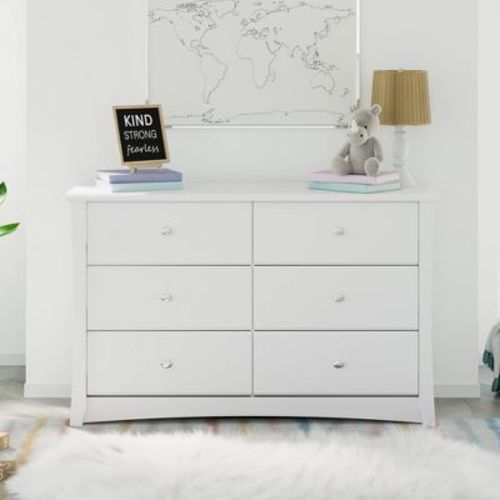 Storkcraft Crescent 6-Drawer Double Dresser - White