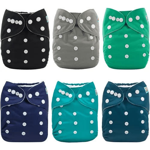 ALVABABY Cloth Diaper, One Size Adjustable Washable Reusable for Baby Girls and Boys 6 Pack with 12 Inserts 6BM01