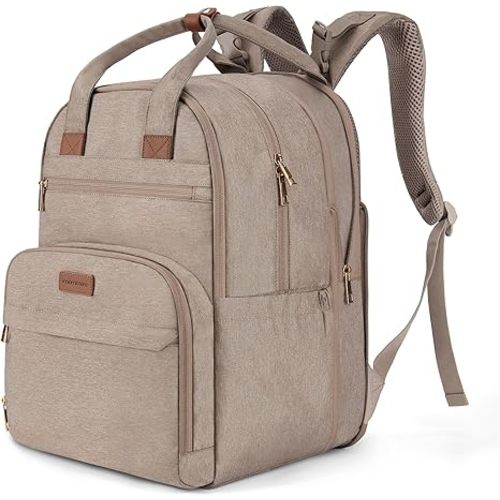 mommore Diaper Bag Expandable Large Baby Bag for 2 Kids/Twins with Wet&Dry Pocket, Travel Diaper Backpack for Mom Dad, Changing Pad, Luggage Strap
