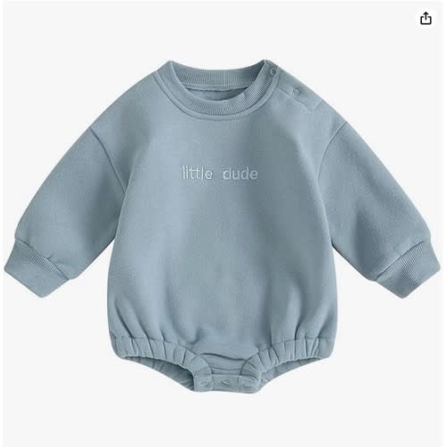 VISGOGO Newborn Infant Baby Boy Girls Oversized Romper Little Dude Sweater Onesie Coming Home Outfit Neutral Clothes