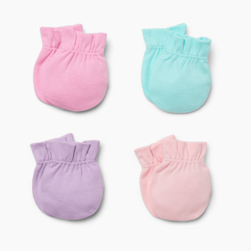 Small Story 4 Pack Mittens - Pink/Purple, 0-6 M