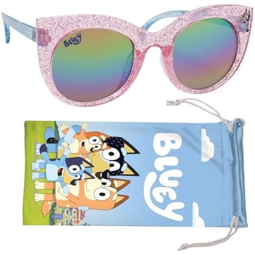 Bluey Toddler Sunglasses - Arkaid Bluey Cateye with Comfortable UV-Protective Bluey Sunglasses Toddler Size w/t Soft Case