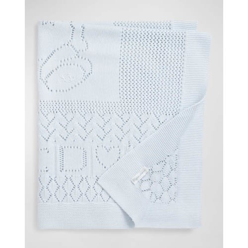 Boy's Pointelle Teddy Bear Blanket