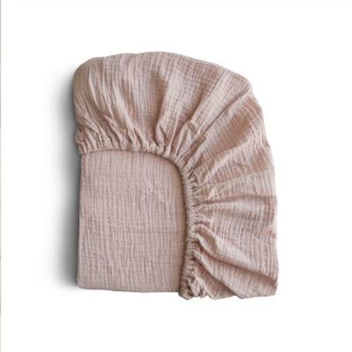Mushie Extra Soft Muslin Mini Crib Sheet - Blush