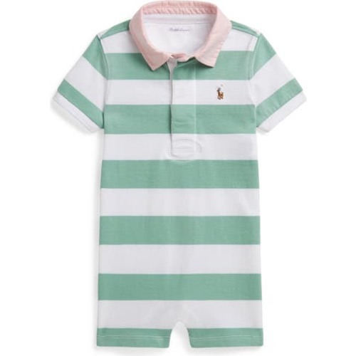 Rugby Stripe Cotton Jersey Romper, 3M