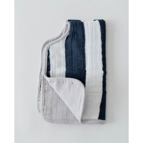 Little Unicorn Cotton Muslin Burp Cloth - Navy Stripe