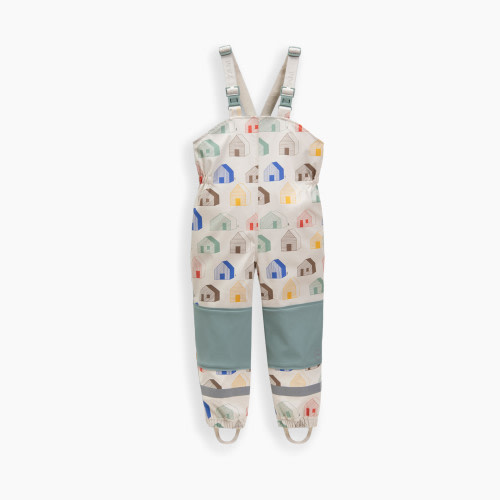 7AM Enfant Rain Suspender Pants - Print House Teal, 18-24 M