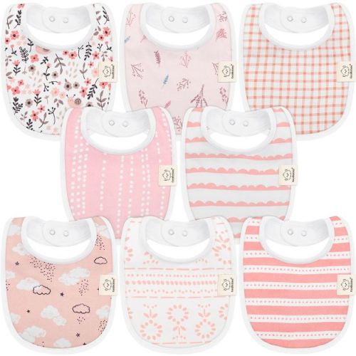 Keababies 8pk Organic Baby Bibs For Boy, Baby Drool Bib For Baby Boys And Girls, Newborn Teething Bibs (sweet Charm)