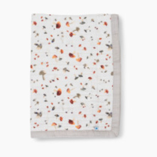 Little Unicorn Cotton Muslin Baby Receiving Quilt - Mushrooms