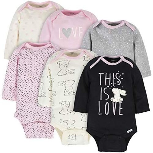 Gerber Baby Girls' 6-Pack Long-Sleeve Onesies Bodysuits