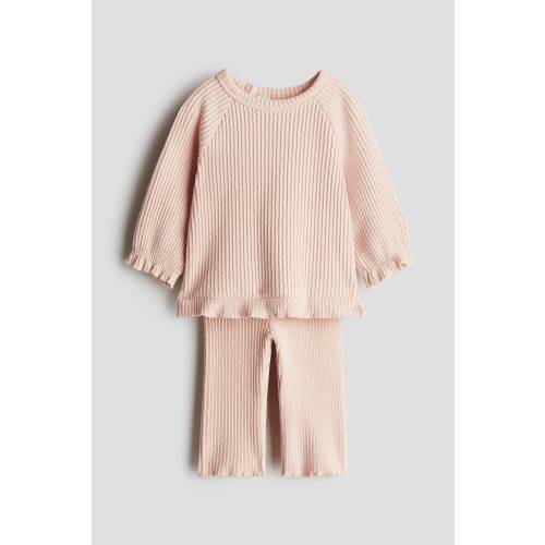 2-PIECE WAVY-RIBBED COTTON SET