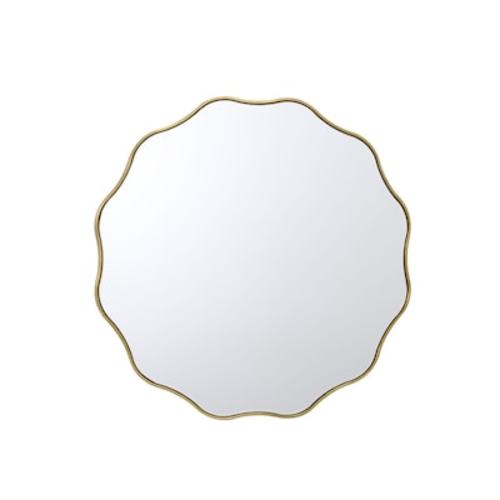 allen + roth 30-in W x 30-in H Round Gold Beveled Wall Mirror L1-MH-1667 at Lowes.com
