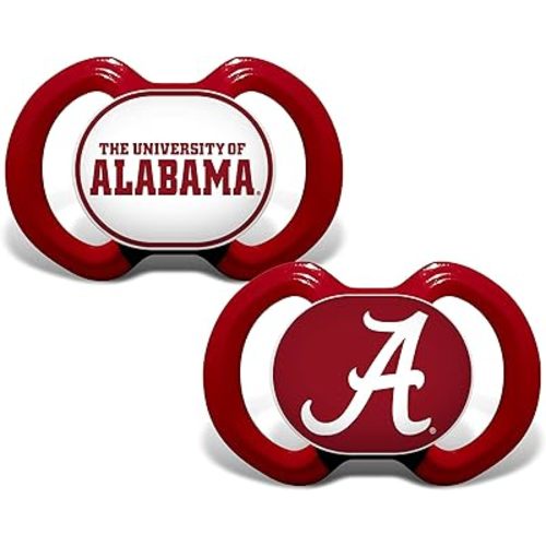 Baby Fanatic Pacifier 2-Pack - NCAA Alabama Crimson Tide - Officially Licensed League Gear
