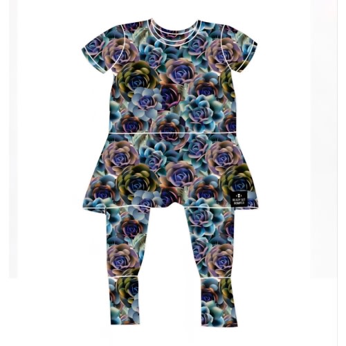 Reversible Opening Ready Set Romper® Twirl in Electric Garden