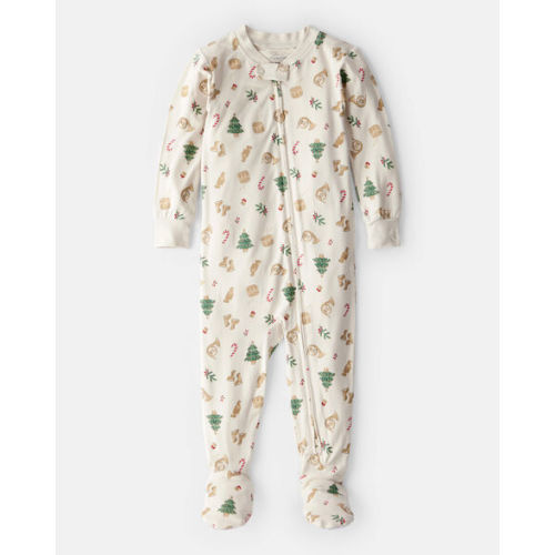 Baby Festive Holiday PurelySoft Long-Sleeve Snug Fit 1-Piece Pajamas - Cream - Carter's | Carter's