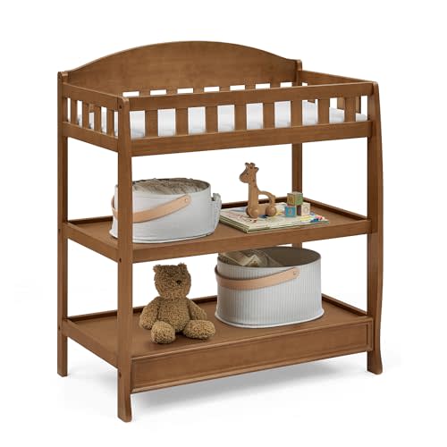 Delta Children Infant Changing Table with Pad, Chestnut