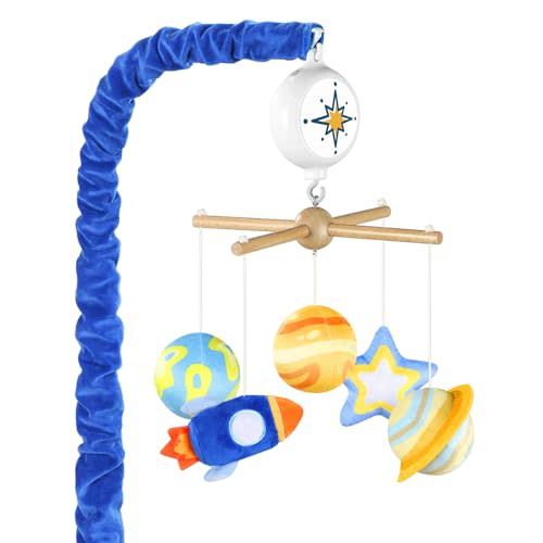 CLYMENE Space Musical Baby Crib Mobile - Planets/Rocket/Star Mobile for Crib with 12 Lullabies for Baby Boys and Girls | Galaxy Nursery Decor