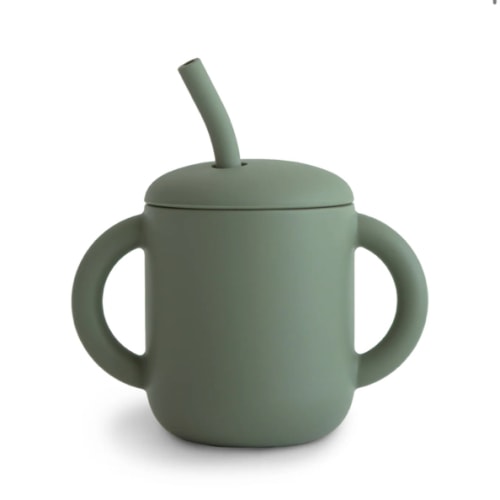 Mushie Baby Silicone Training Cup + Straw